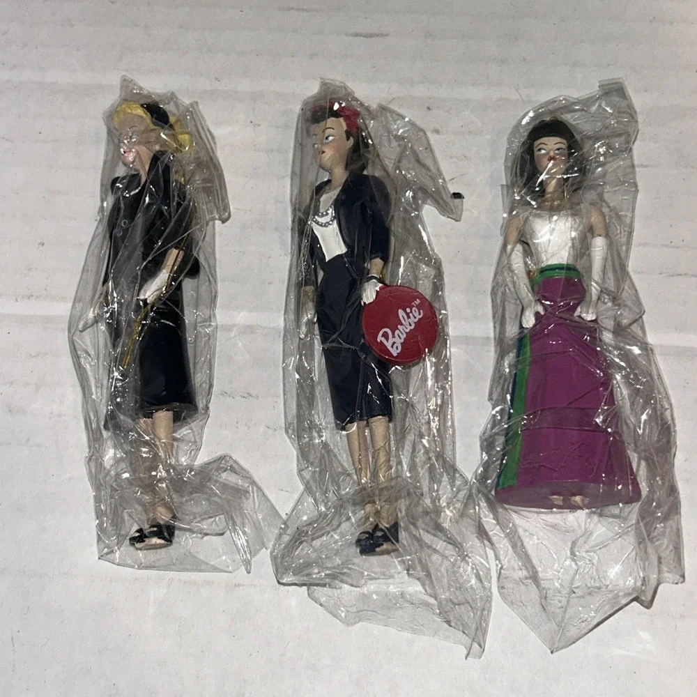 Set Of 3 Mattel Ashton Drake‎ Heirloom Classic Barbie Ornaments New C1